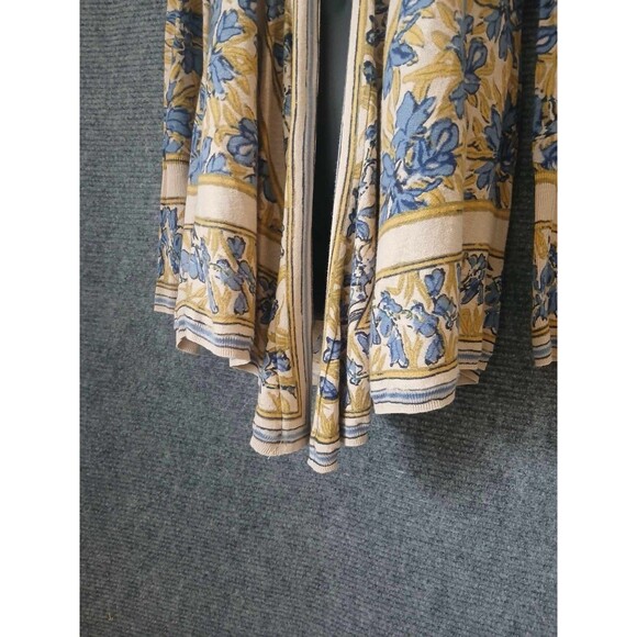 Anthropologie Guinevere Pointed Tapestry Lightweight Linen Waterfall Cardigan M - Picture 7 of 10